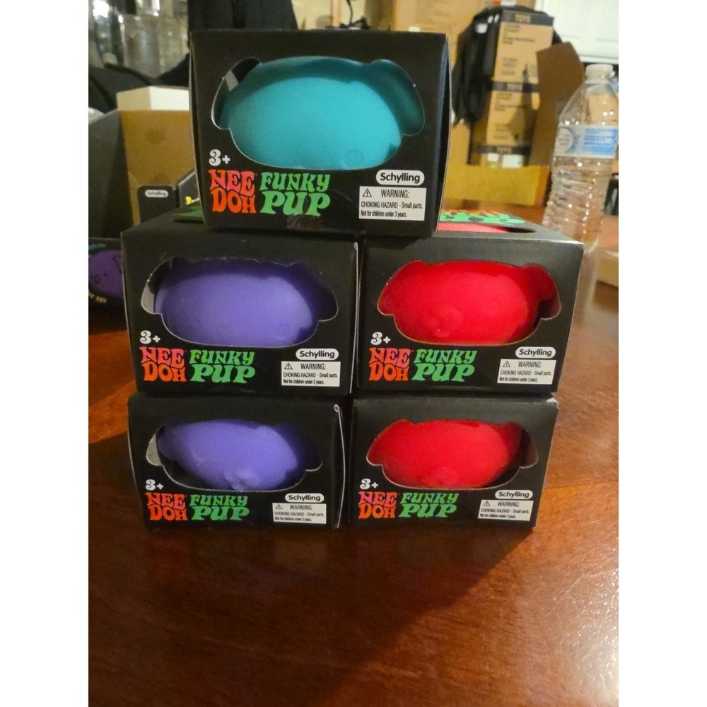 Nee Doh Funky Pup Lot Squeeze Ball Super Squish Set of 5 In Hand - Brand New!!